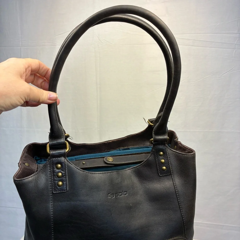 Solo NY Leather Executive Laptop Oversized Tote